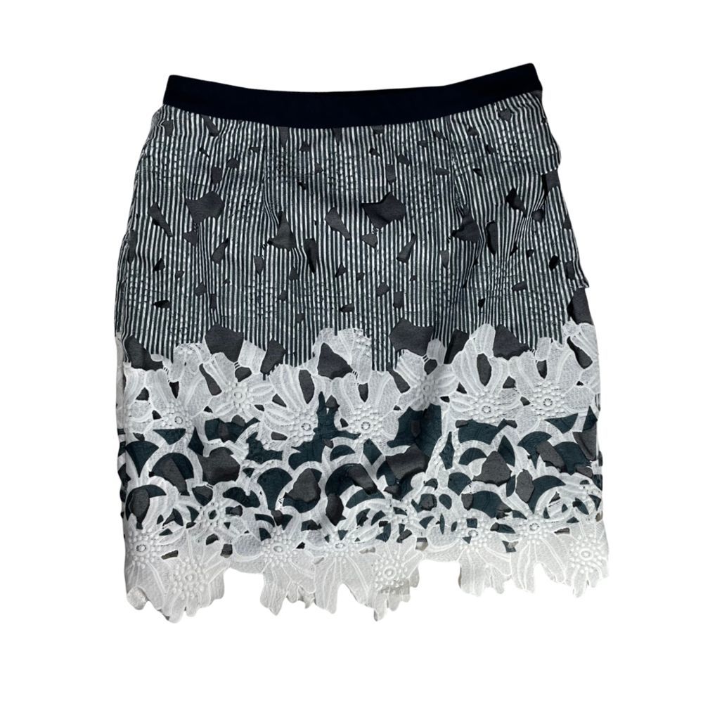 Anthropology Maeve Embroidered Skirt Medium